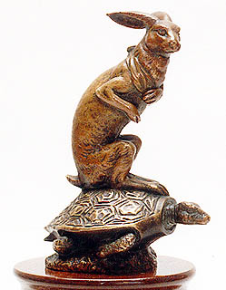 Hare on Tortoise - Bronze