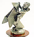 Boy riding Origami Plane