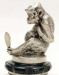 Monkey gazing in Mirror with Signature